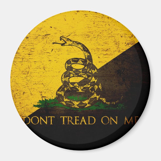 Aimant Drapeau noir Anarcho Gadsden (Devant)