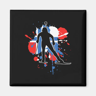 Aimant Drapeau norvégien Biathlonist - Biathlon norvégien