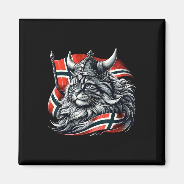 Aimant Drapeau norvégien Viking Norvège (Devant)