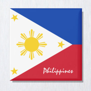 Aimant Drapeau philippin et fans de vacances/sports en As