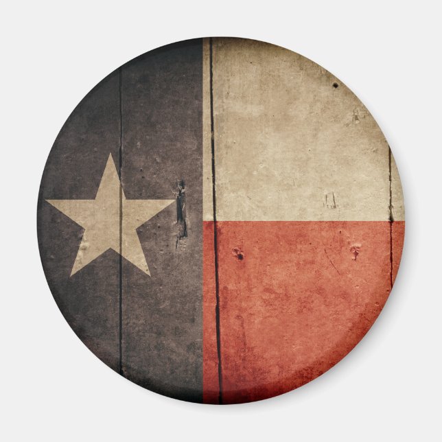 Aimant Drapeau robuste de Wood Texas (Devant)