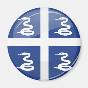 Aimant Drapeau rond brillant de la Martinique