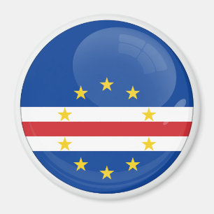 Aimant Drapeau rond en forme d'icône du Cap-Vert