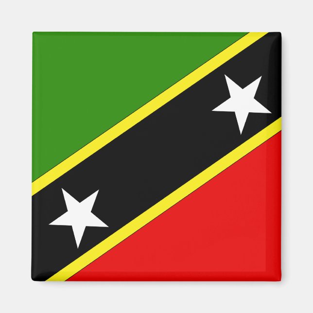 Aimant Drapeau Saint Christopher Nevis (Devant)