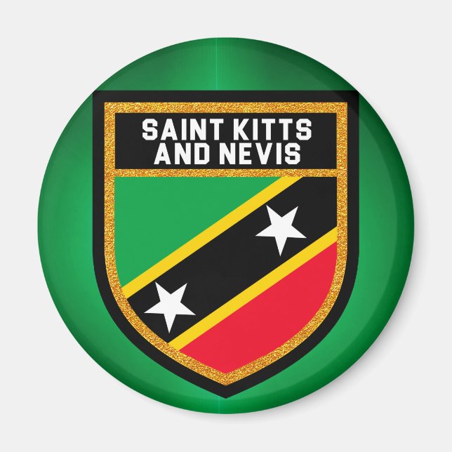 Aimant Drapeau Saint-Kitts-Et-Nevis (Devant)