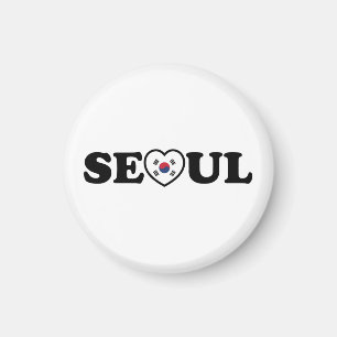 Aimant Drapeau Seoul Love Heart Taegeukgi