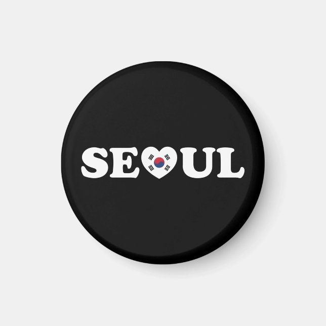 Aimant Drapeau Seoul Love Heart Taegeukgi (Devant)