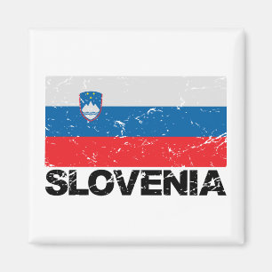 Aimant Drapeau Slovénie Vintage