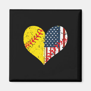 Aimant Drapeau Softll Heart American 4 juillet Cadeau