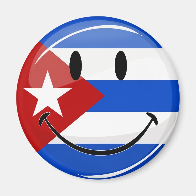 Aimant Drapeau souriant cubain (Devant)