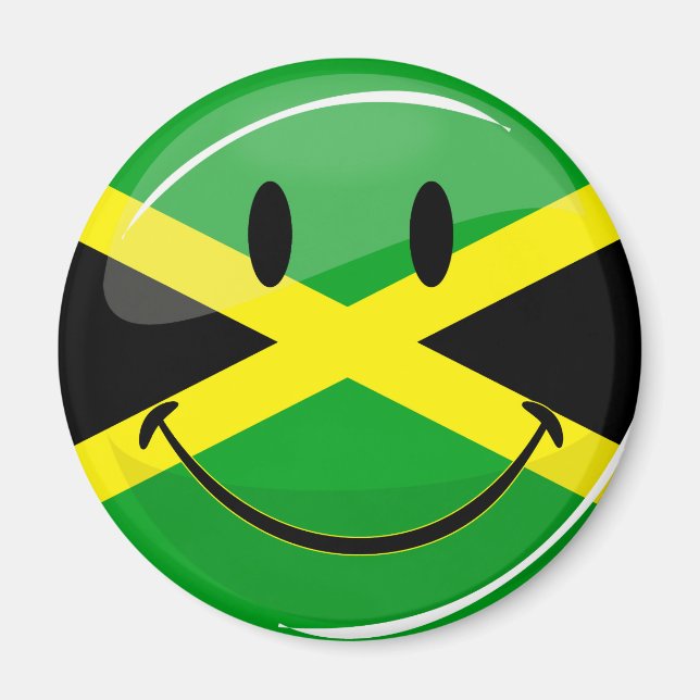 Aimant Drapeau souriant jamaïcain (Devant)