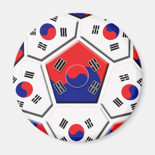 Aimant Drapeau sud-coréen de ballon de football des