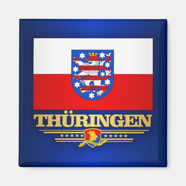 Aimant Drapeau Thuringen (Thuringe) (Devant)
