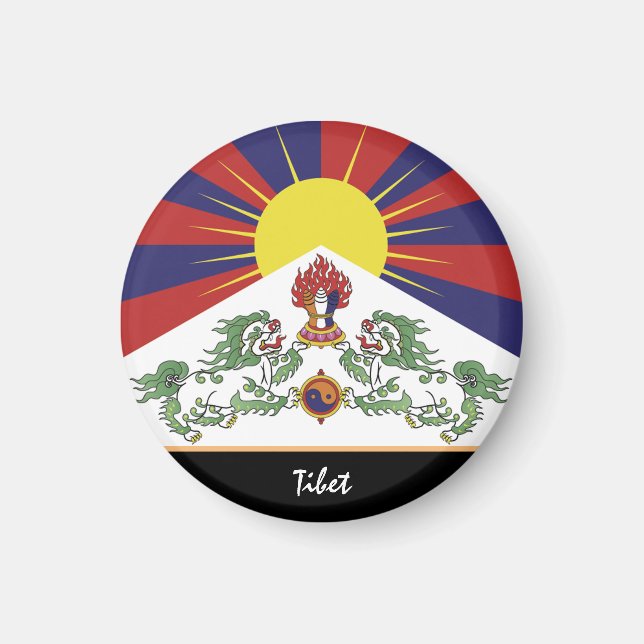 Aimant Drapeau tibétain & Tibet - Voyage Himalaya / Lhass (Devant)