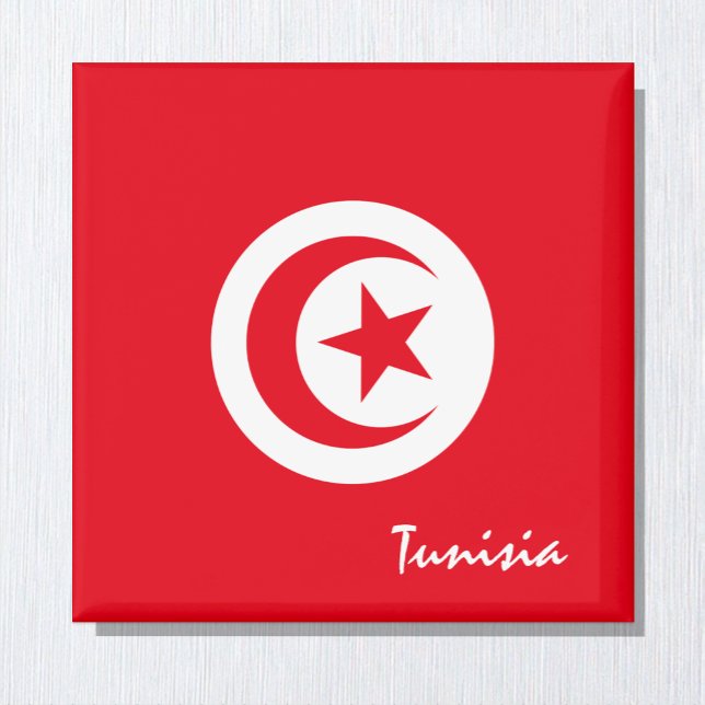 Aimant Drapeau tunisien et fans de vacances/sports en Afr (Créateur téléchargé)