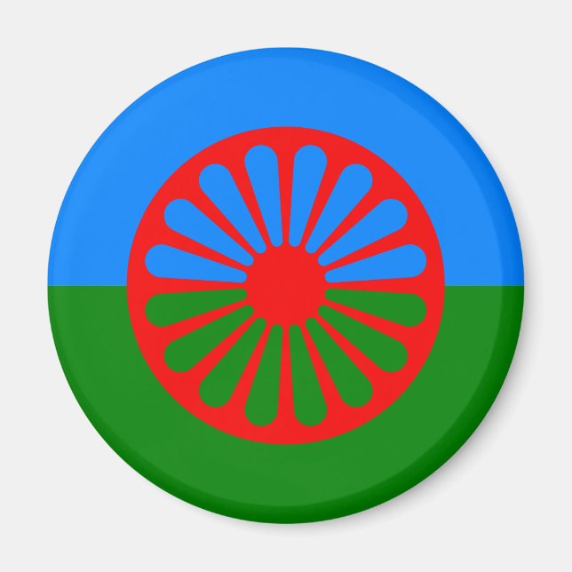Aimant Drapeau tzigane romani officiel (Devant)