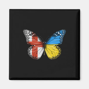 Aimant Drapeau ukrainien anglais Papillon Angleterre Ukra