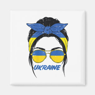 Aimant Drapeau ukrainien de femmes ukrainiennes Bun Ndana