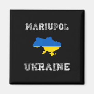 Aimant Drapeau ukrainien en détresse Fierté de Marioupol