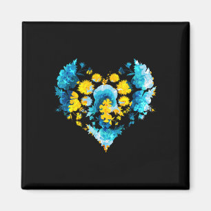 Aimant Drapeau ukrainien Style Fleur ukrainienne mignonne