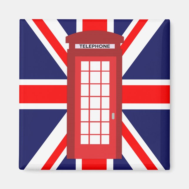 Aimant drapeau Union Jack de la boîte de téléphone britan (Devant)