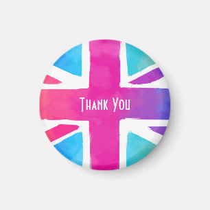 Aimant Drapeau Union Jack en Merci d'aquarelles lumineuse