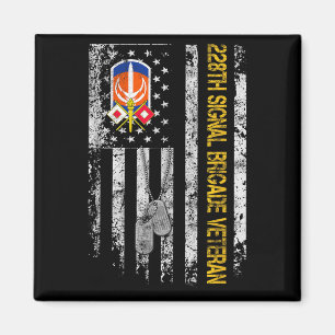 Aimant Drapeau US 228e Signal Brigade Militaire Vintage V