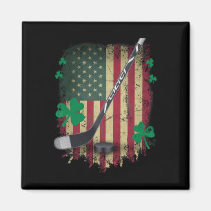 Aimant Drapeau Usa Irlandais Leprechaun Hockey Chanceux S