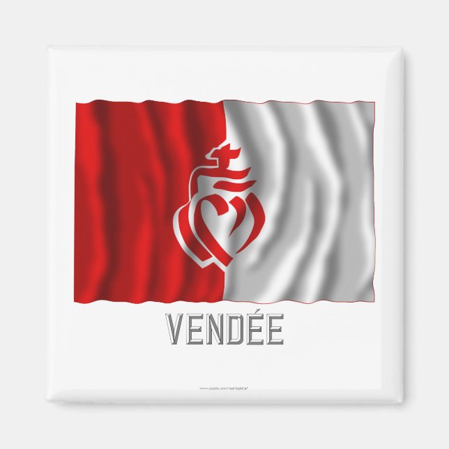 Aimant Drapeau vendéen avec nom (Devant)