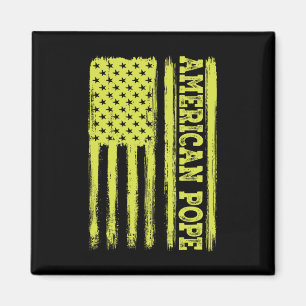 Aimant Drapeau vintage américain catholique Premier pape 