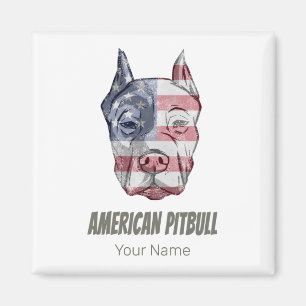 Aimant Drapeau Vintage américain Pitbull Terrier Bully Ch