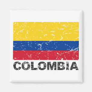 Aimant Drapeau Vintage de Colombie