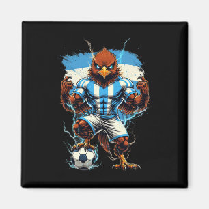 Aimant Drapeau vintage de fan de football d'Argentine Fie