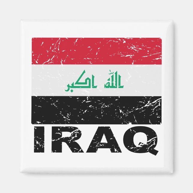 Aimant Drapeau Vintage de l'Irak (Devant)