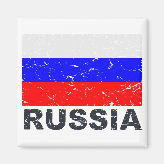 Aimant Drapeau Vintage de Russie (Devant)