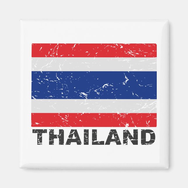 Aimant Drapeau Vintage en Thaïlande (Devant)