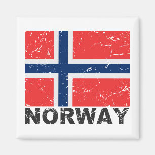 Aimant Drapeau Vintage norvégien
