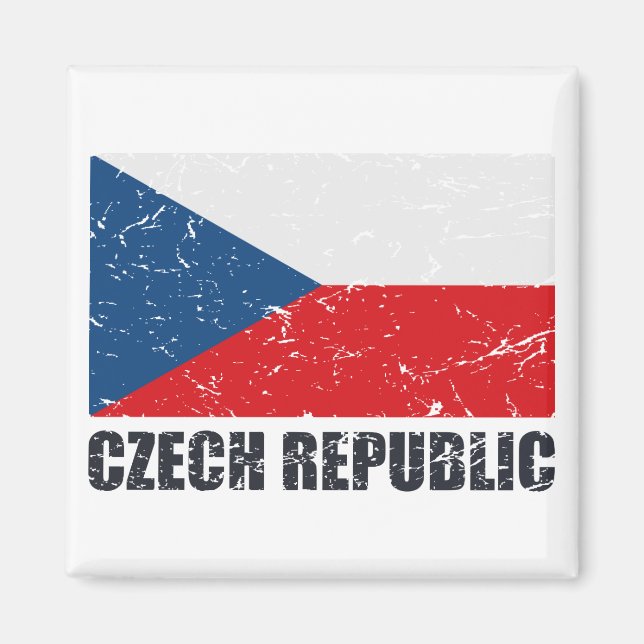 Aimant Drapeau Vintage République tchèque (Devant)