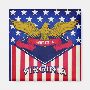 Aimant Drapeau Virginia USA