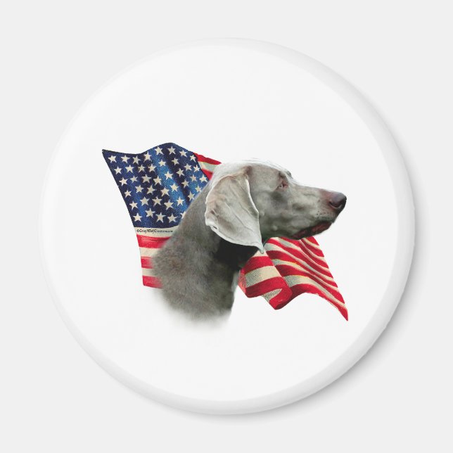 Aimant Drapeau Weimaraner (Devant)