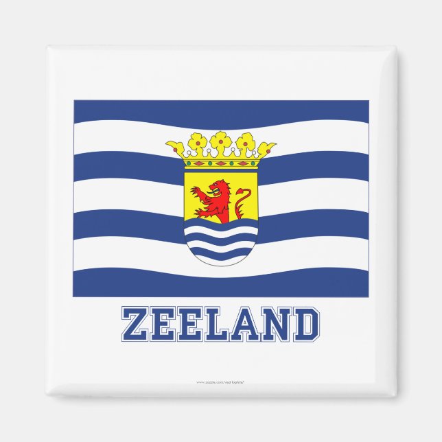 Aimant Drapeau Zeeland avec nom (Devant)