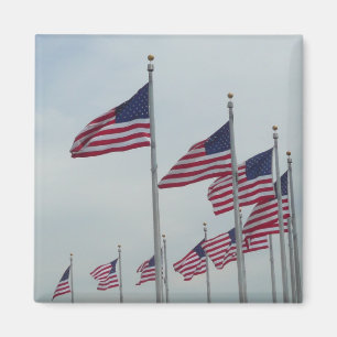 Aimant Drapeaux américains au Monument de Washington