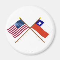 Drapeaux croisés des États-Unis et du Chili