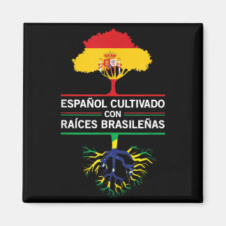 Aimant Drapeaux Espagne Brésil Cadeau Patrimoine Expat Fa