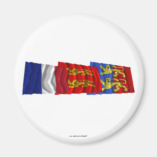 Aimant Drapeaux Manche, Basse-Normandie et France