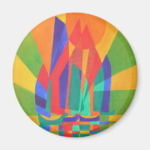 Aimant Dreamboat Un Câble Cubiste Aux Couleurs Primaires