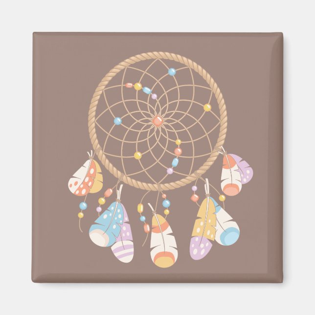 Aimant Dreamcatcher Tribal Boho Brown (Devant)