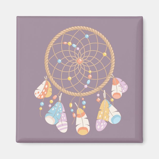 Aimant Dreamcatcher Tribal Boho Sur Purple (Devant)
