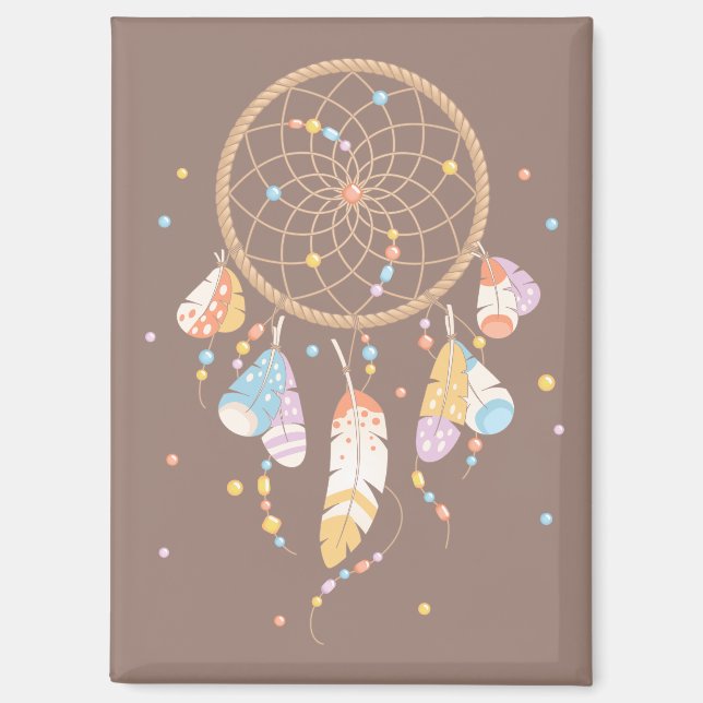 Aimant Dreamcatcher Tribal Boho Sur V2 Brown (Recto)