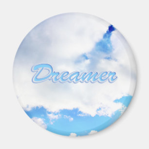 Aimant Dreamer Puffy nuages blancs et ciel bleu